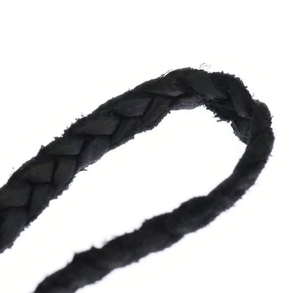 Chrome Hearts Leather Braid Scroll Necklace Black Silver — view 4