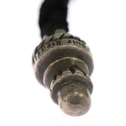 Chrome Hearts Leather Braid Scroll Necklace Black Silver — view 6