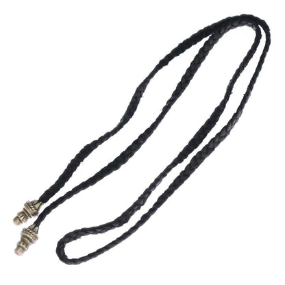 Chrome Hearts Leather Braid Scroll Necklace Black Silver — view 2