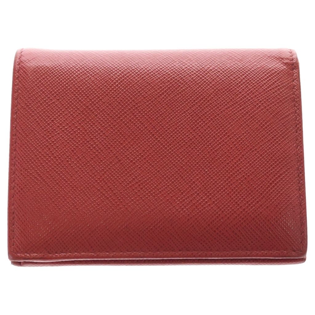 Prada Saffiano Compact Wallet Red Leather Bifold Wallet — view 2
