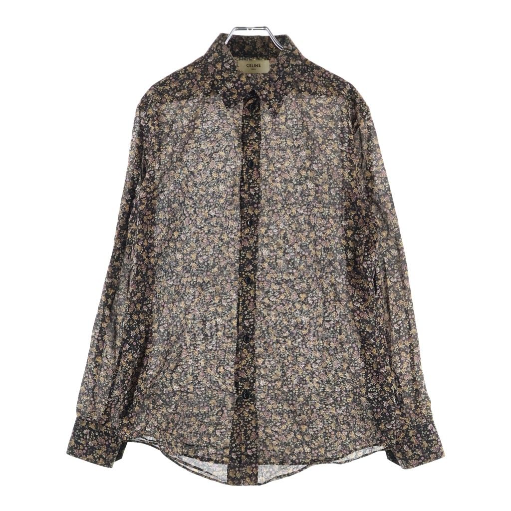 Celine Color Flower Print Shirt Black