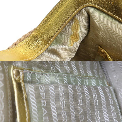 Prada Sutro Bag Handbag Beige Gold Second — view 5