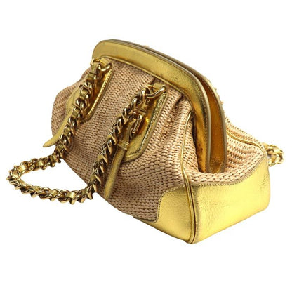 Prada Sutro Bag Handbag Beige Gold Second — view 2