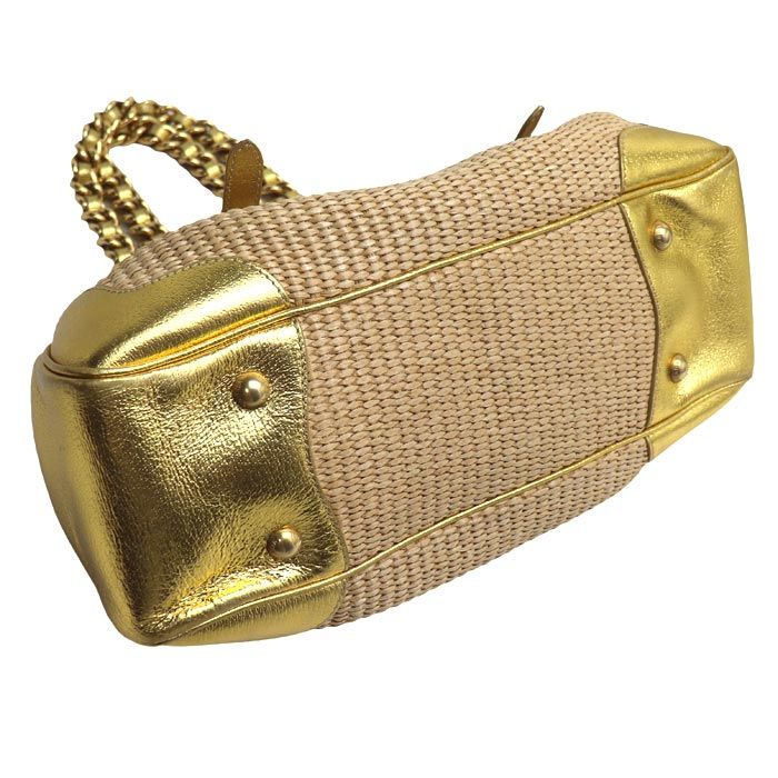 Prada Sutro Bag Handbag Beige Gold Second — view 3