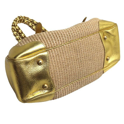 Prada Sutro Bag Handbag Beige Gold Second — view 3