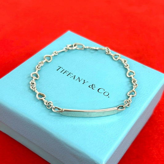 Tiffany & Co Vintage ID Heart Bracelet 925 Sterling Silver