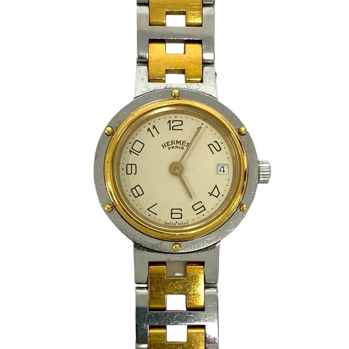 Hermes Clipper Stainless Kuo Watch Gold Silver — view 4