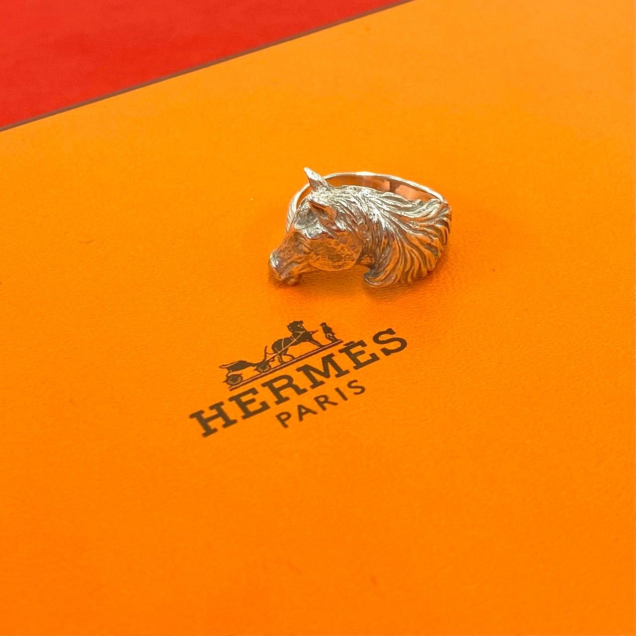 Hermes Vintage Cheval Ring Silver