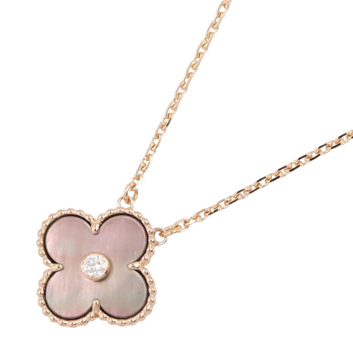 Van Cleef & Arpels Necklace Vintage Alhambra Gray Mother of Pearl 37 41.5
