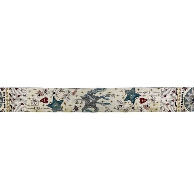 Dior Ribbon Scarf Mitzah L'etoile White Multicolor Already Cleaned Star Pattern — view 8