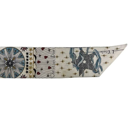 Dior Ribbon Scarf Mitzah L'etoile White Multicolor Already Cleaned Star Pattern — view 6