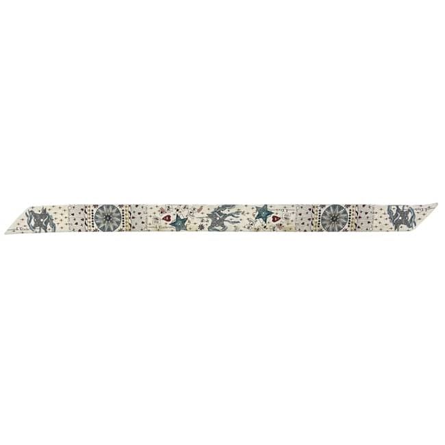 Dior Ribbon Scarf Mitzah L'etoile White Multicolor Already Cleaned Star Pattern — view 2