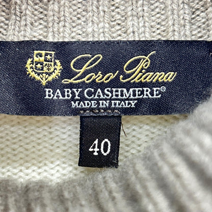 Loro Piana Ivory Brown Gray Baby Cashmere High Neck Knit Pullover 40 Sweater — view 3