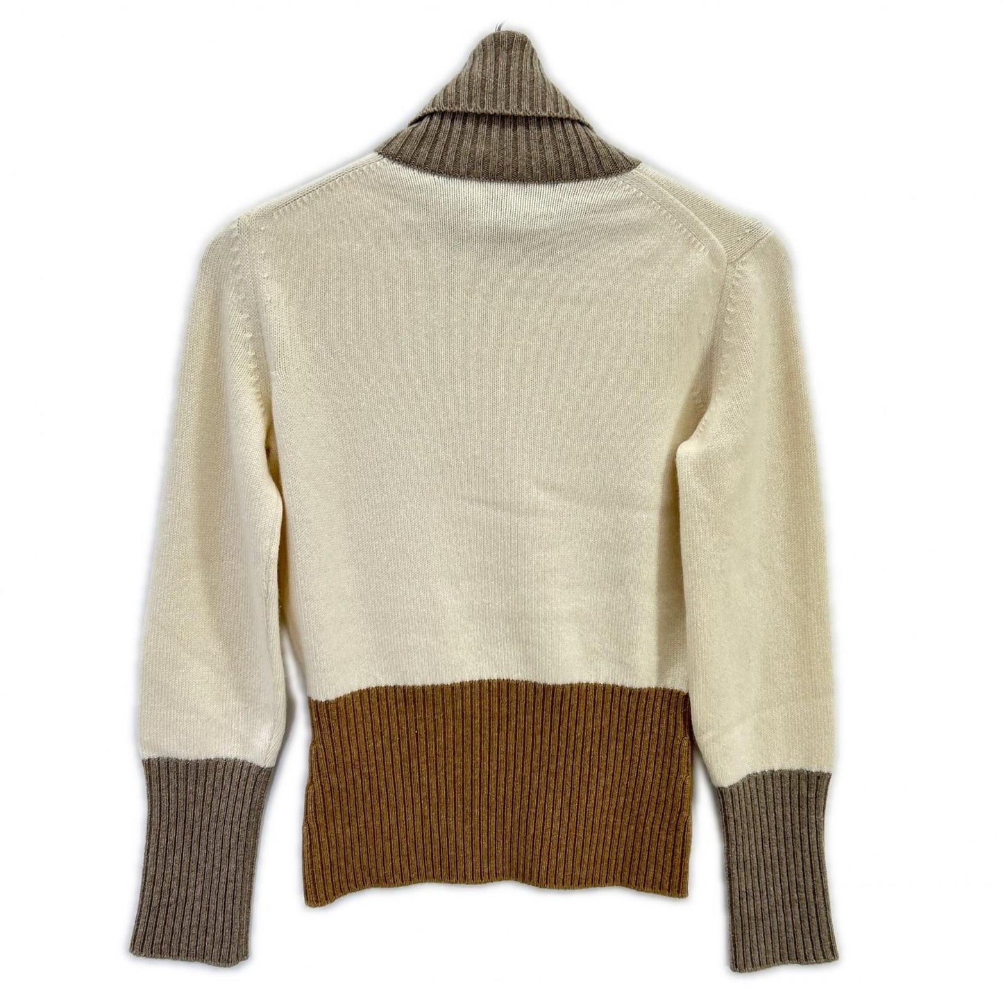 Loro Piana Ivory Brown Gray Baby Cashmere High Neck Knit Pullover 40 Sweater — view 2