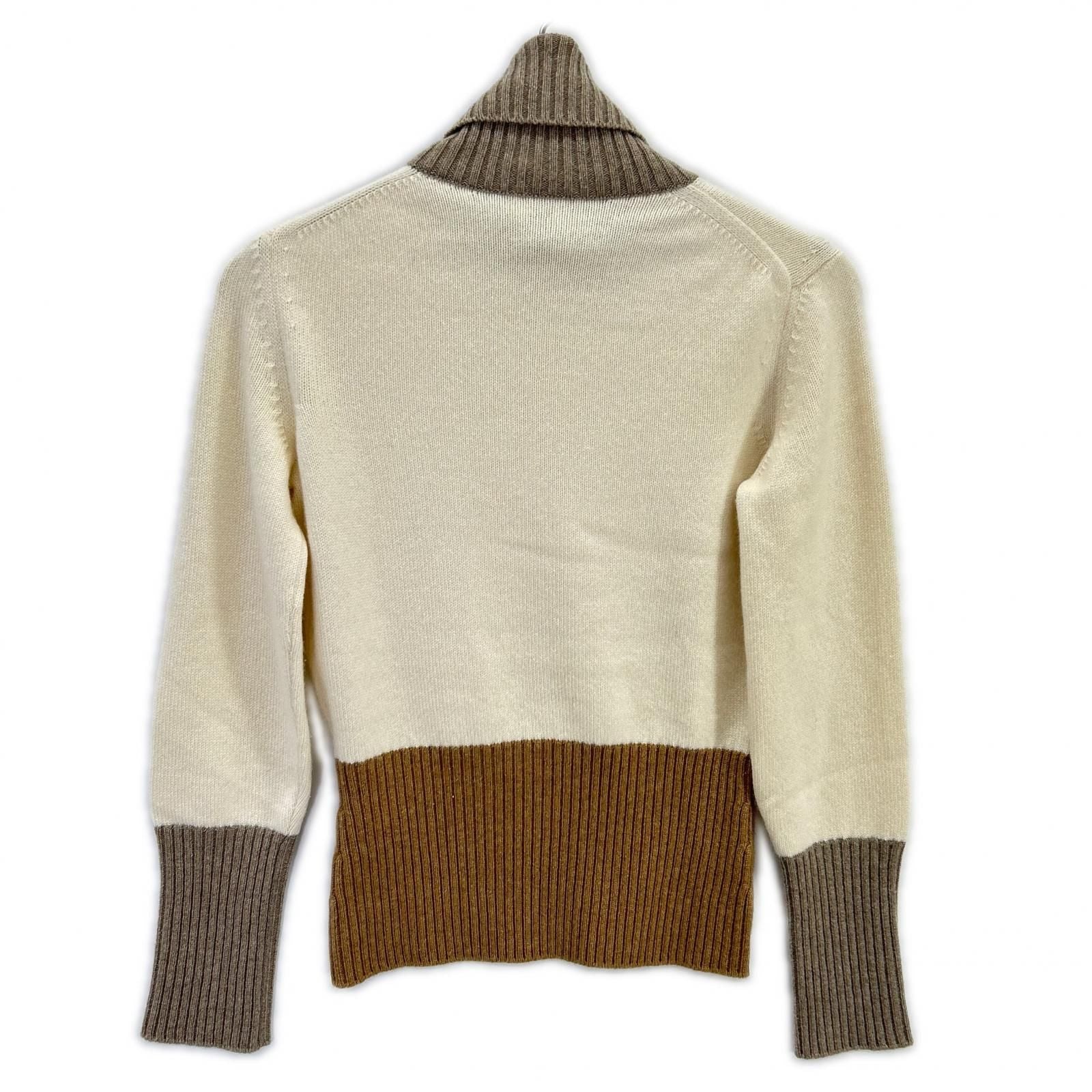 Loro Piana Ivory Brown Gray Baby Cashmere High Neck Knit Pullover 40 Sweater — view 2