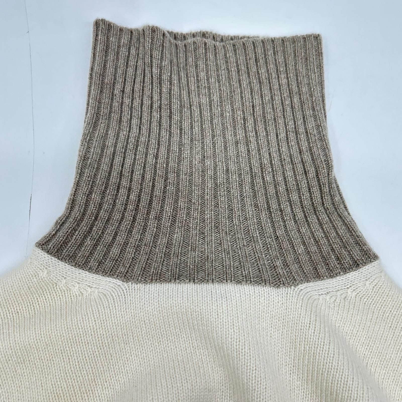 Loro Piana Ivory Brown Gray Baby Cashmere High Neck Knit Pullover 40 Sweater — view 6