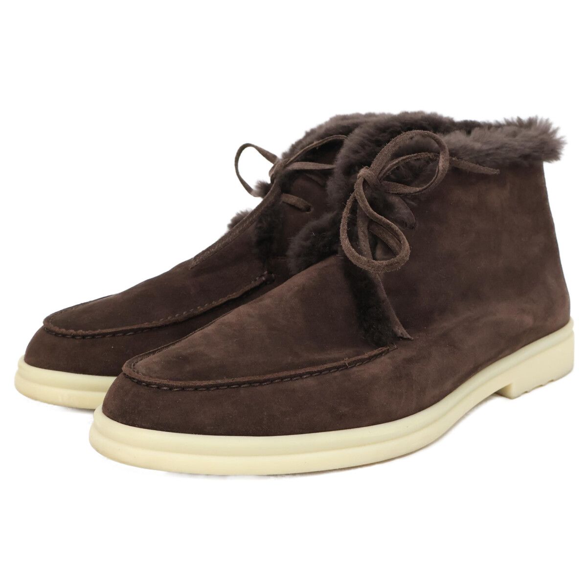 Loro Piana Shearling Leather Fleece Chukka Boots