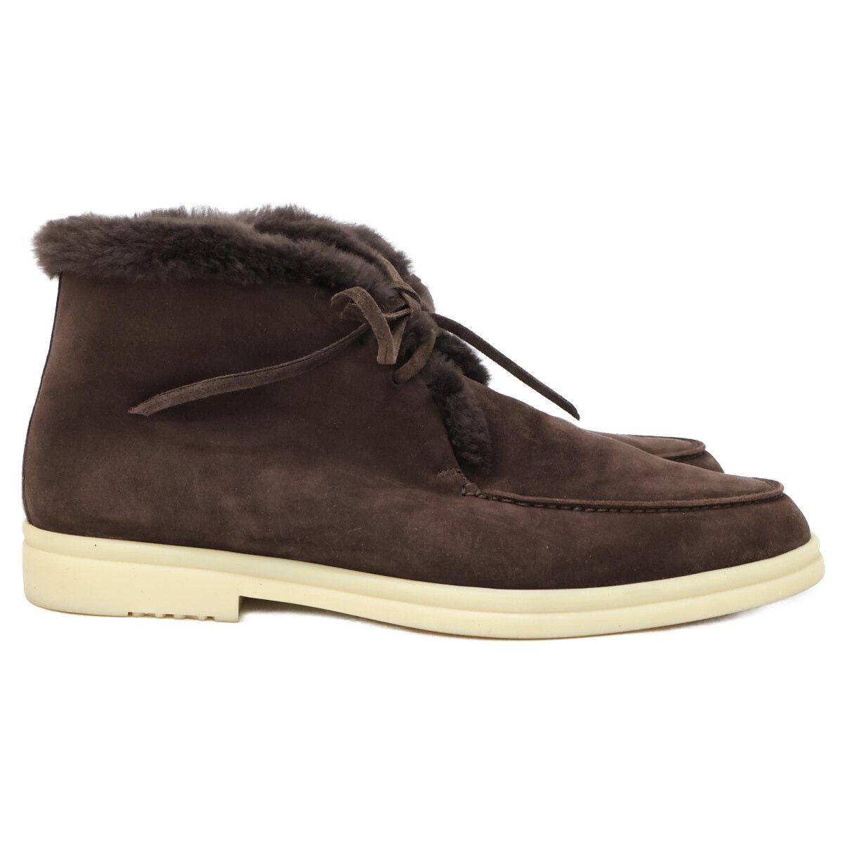 Loro Piana Shearling Leather Fleece Chukka Boots — view 5
