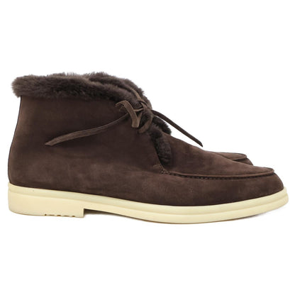 Loro Piana Shearling Leather Fleece Chukka Boots — view 5
