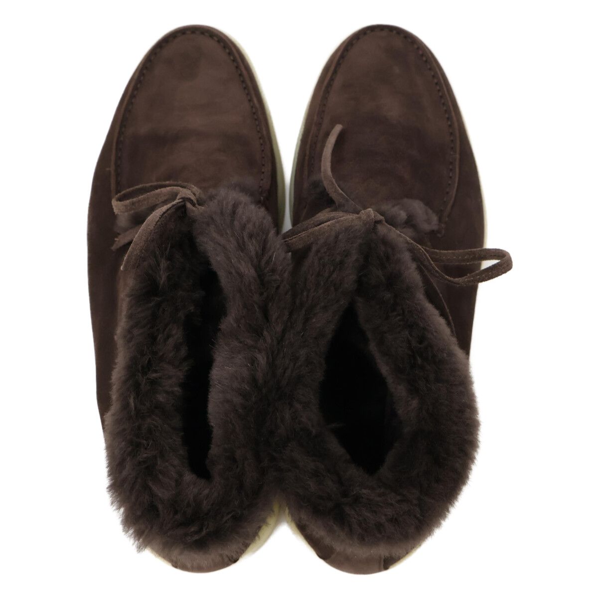 Loro Piana Shearling Leather Fleece Chukka Boots — view 6