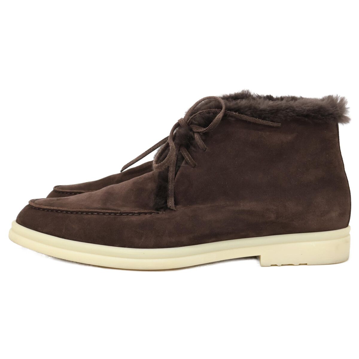 Loro Piana Shearling Leather Fleece Chukka Boots — view 3