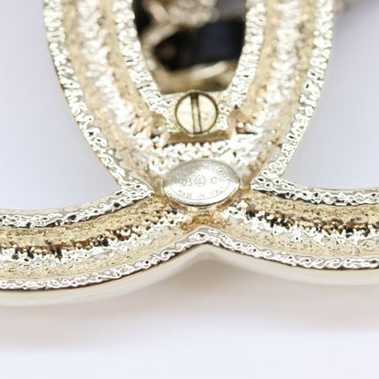 Chanel CC Logo Quilted Matelasse Brooch Gold Black — view 5