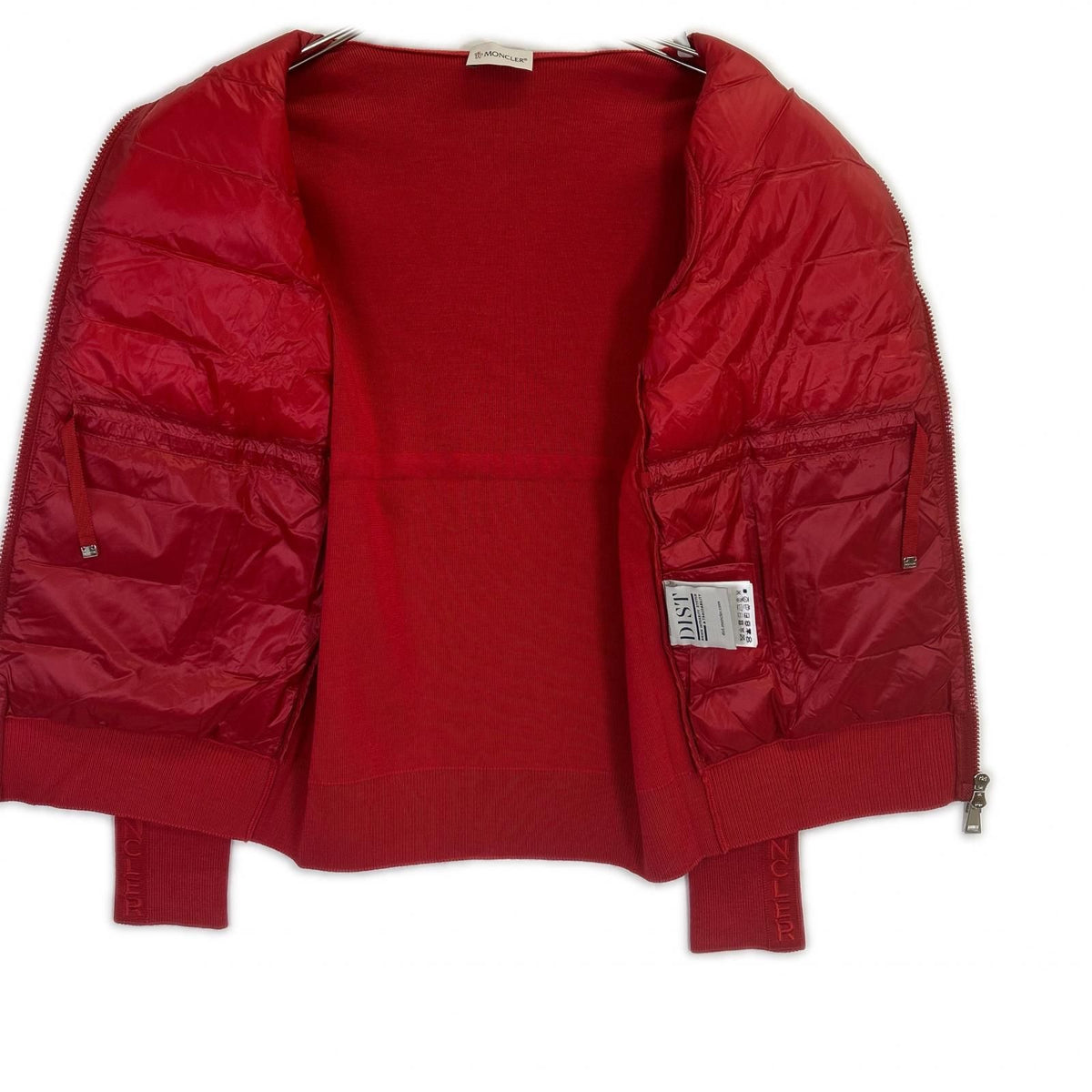 Moncler Down Paneled Tricot Cardigan Zip Up Knit Jacket XS — view 3