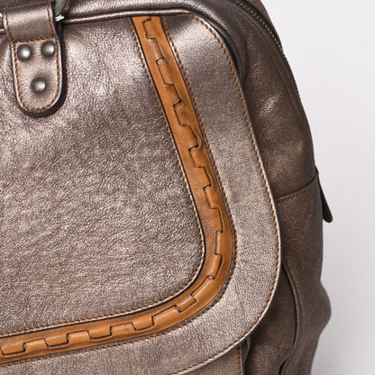 Dior Gaucho Saddle Handbag Galliano Era Leather Western Style Metallic Brown — view 7
