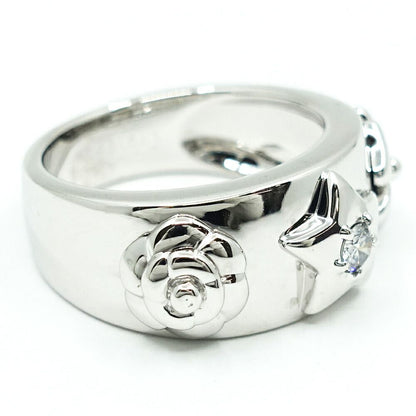 Chanel 18K White Gold Pickpocket Diamond Ring Camellia Star — view 5
