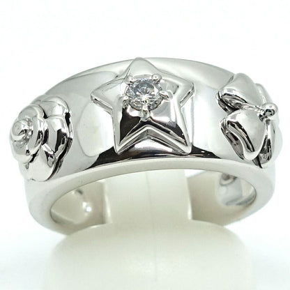 Chanel 18K White Gold Pickpocket Diamond Ring Camellia Star — view 2