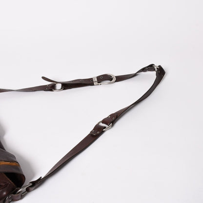 Dior Gaucho Saddle Shoulder Bag Galliano Era Leather Western Style Dark Brown — view 7