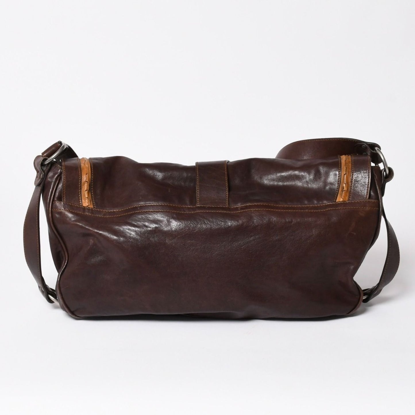 Dior Gaucho Saddle Shoulder Bag Galliano Era Leather Western Style Dark Brown — view 2