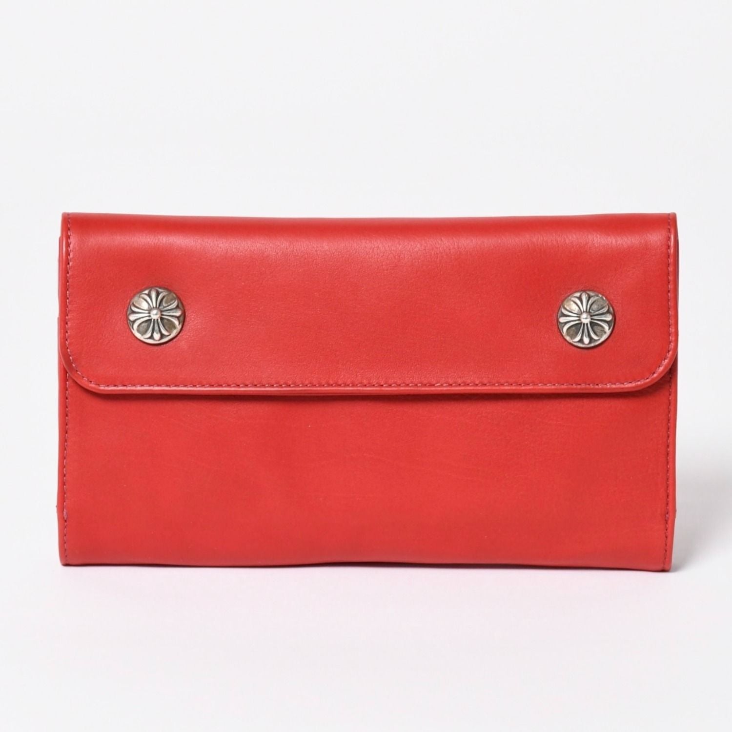 Chrome Hearts Wave Cross Ball Button Wallet Soft Leather