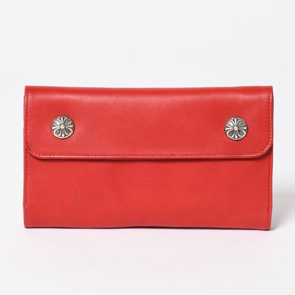 Chrome Hearts Wave Cross Ball Button Wallet Soft Leather