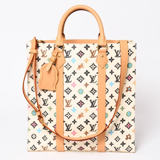 Louis Vuitton Monogram Craggy Sac Plat 2-Way Tote Bag Ivory Multicolor
