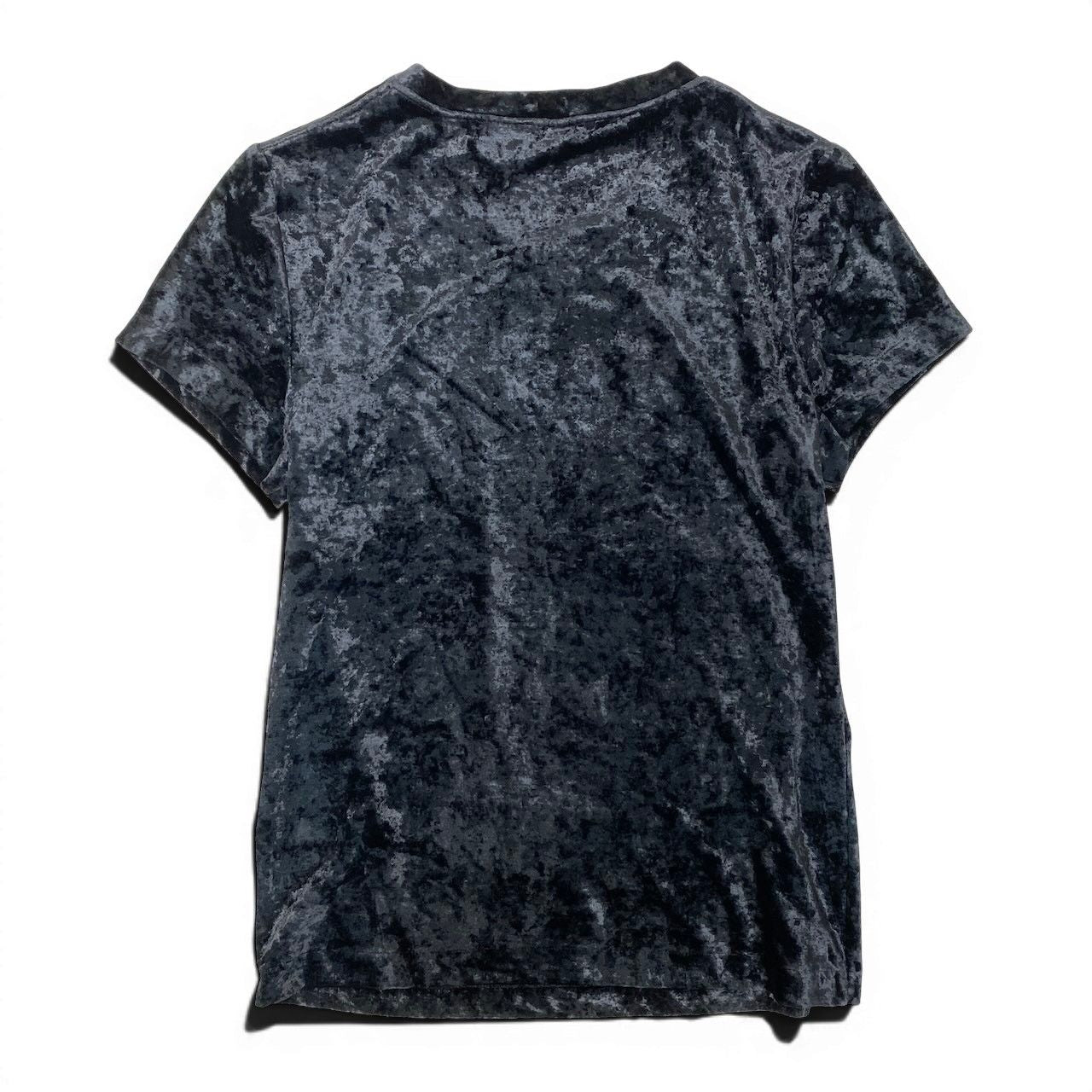 Saint Laurent Rhinestone Cassandra T-Shirt Velour M Black — view 3