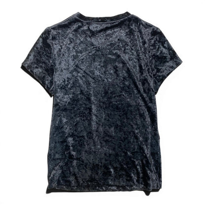Saint Laurent Rhinestone Cassandra T-Shirt Velour M Black — view 3