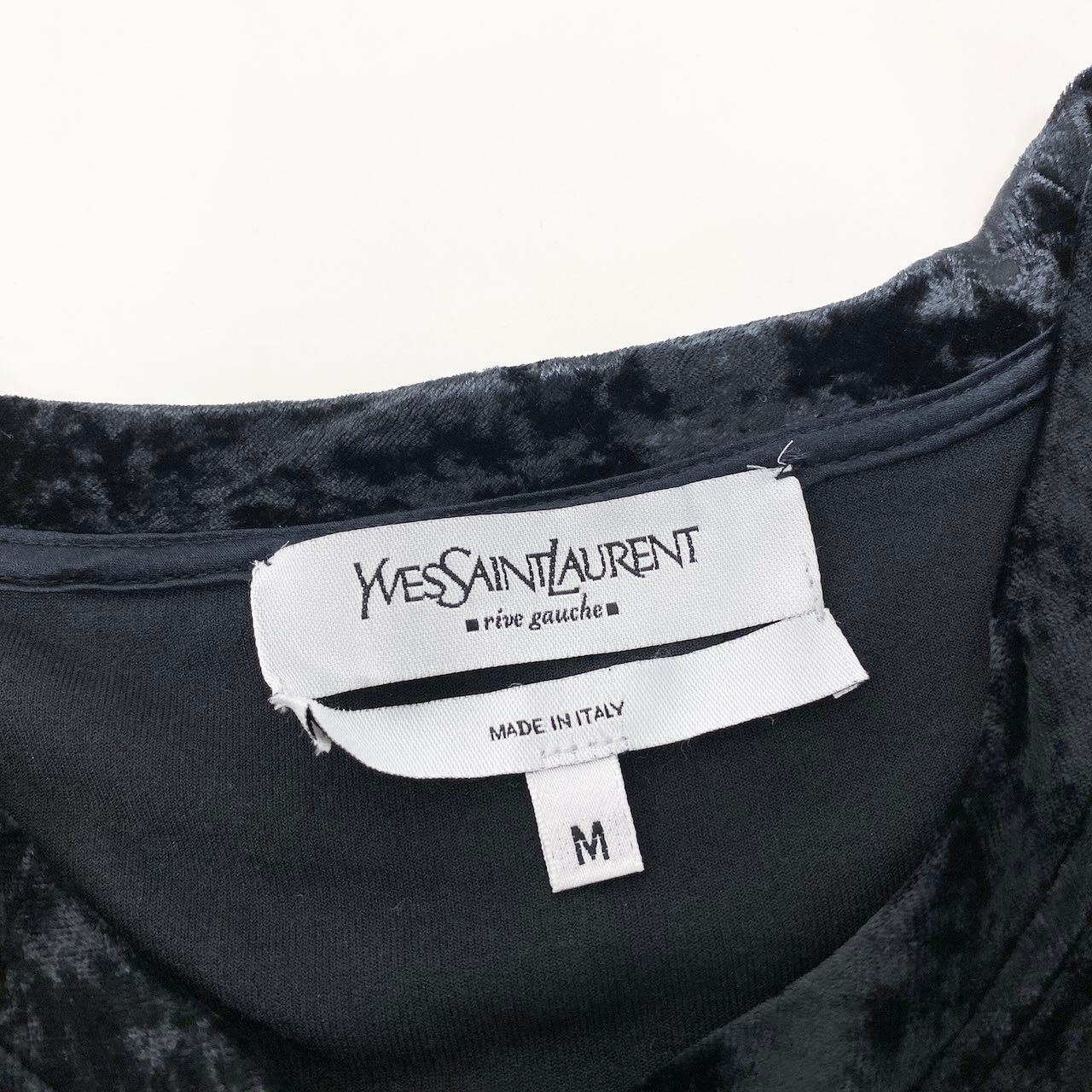 Saint Laurent Rhinestone Cassandra T-Shirt Velour M Black — view 8