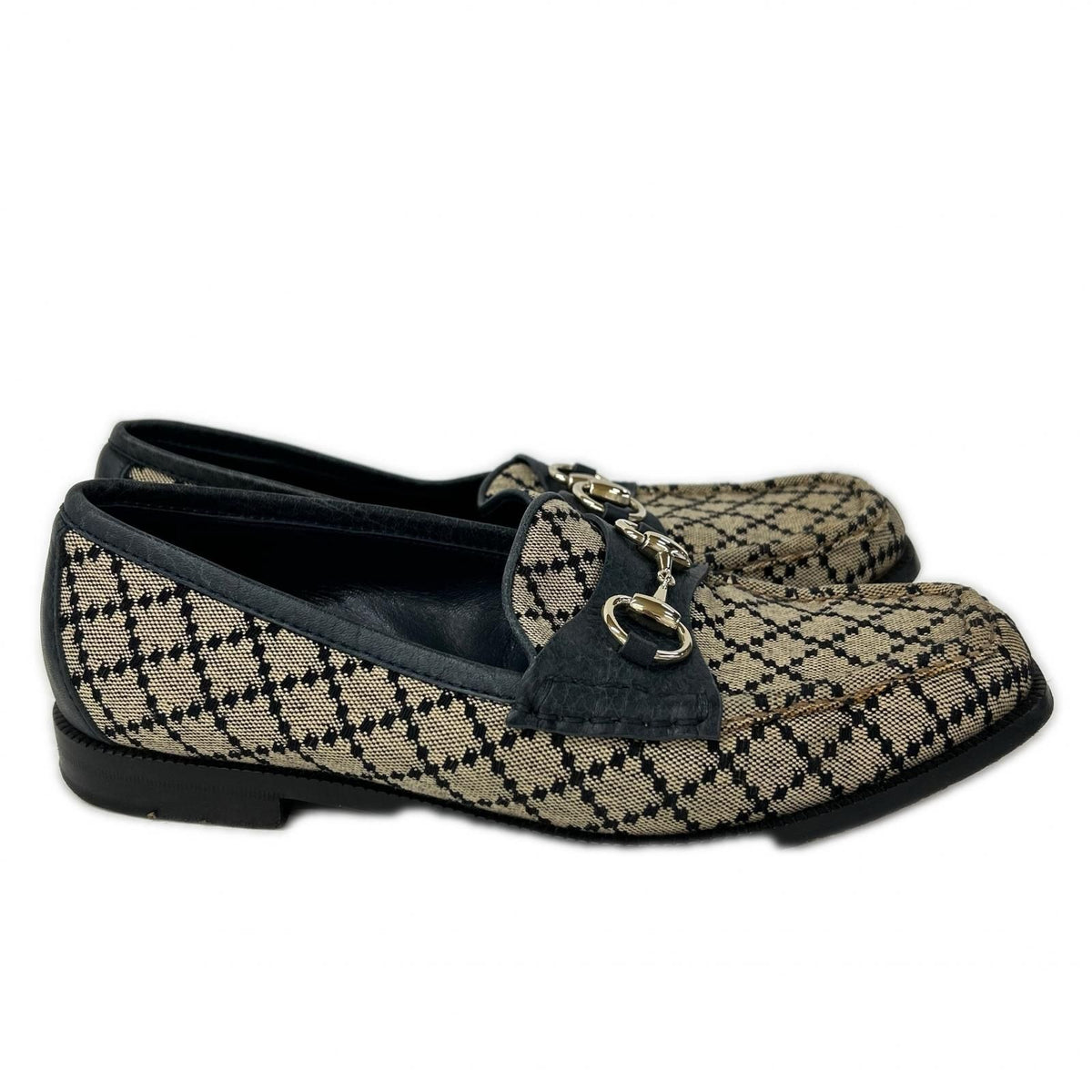 Gucci GG Canvas Leather Horsebit Loafers — view 4