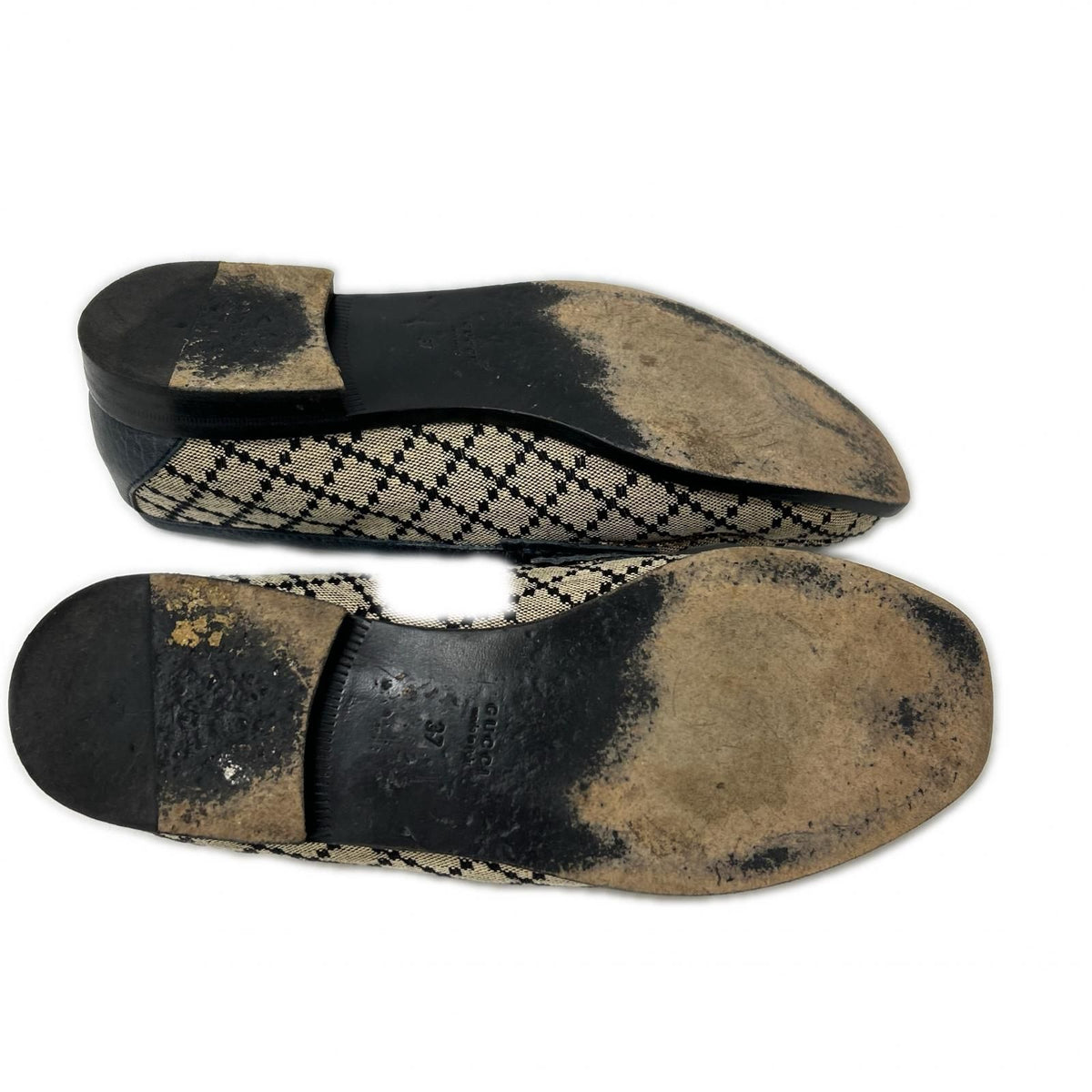 Gucci GG Canvas Leather Horsebit Loafers — view 6