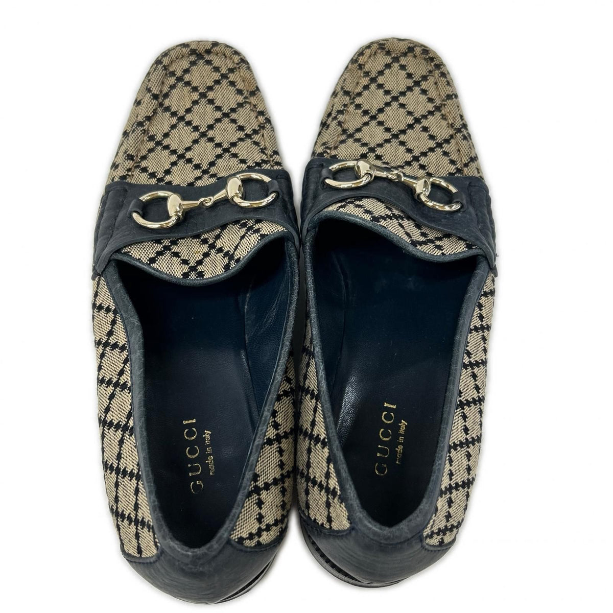 Gucci GG Canvas Leather Horsebit Loafers — view 5