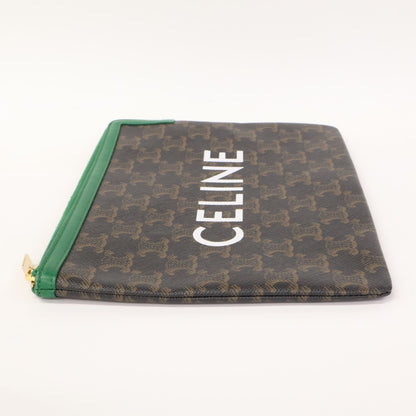 Celine Triomphe Logo Print Clutch Bag — view 4