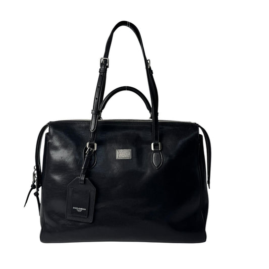 Dolce & Gabbana D&G Vittoria Calfskin 2-Way Tote Bag Black