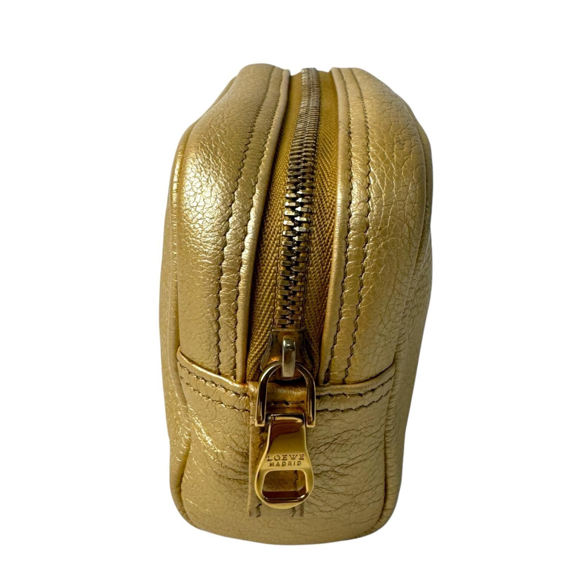 Loewe Pouch Heritage Gold Leather Cosmetic Case — view 3
