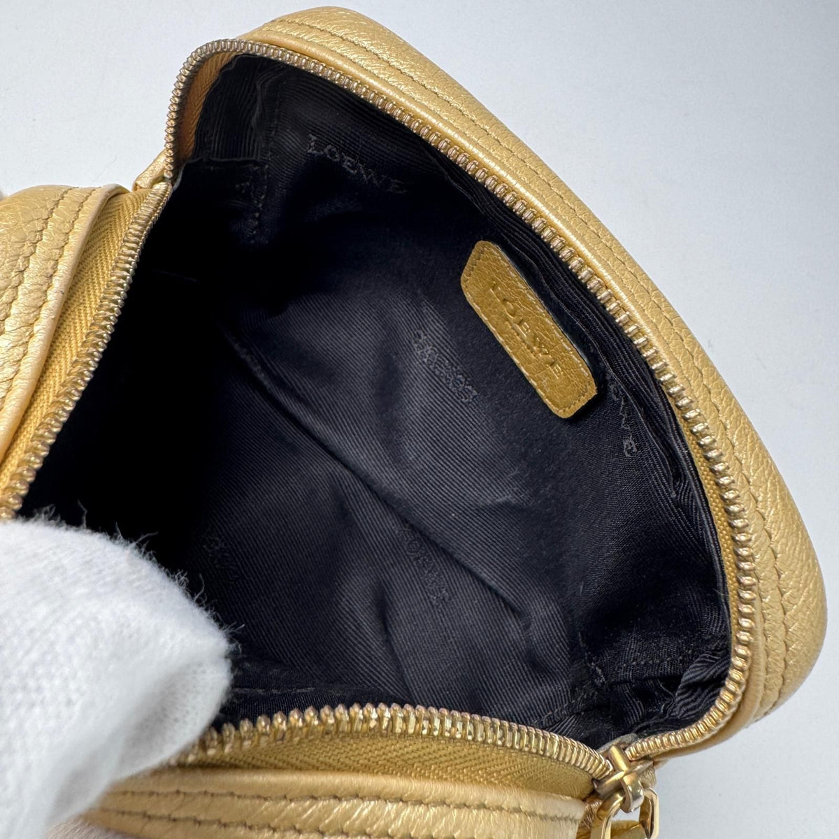 Loewe Pouch Heritage Gold Leather Cosmetic Case — view 6