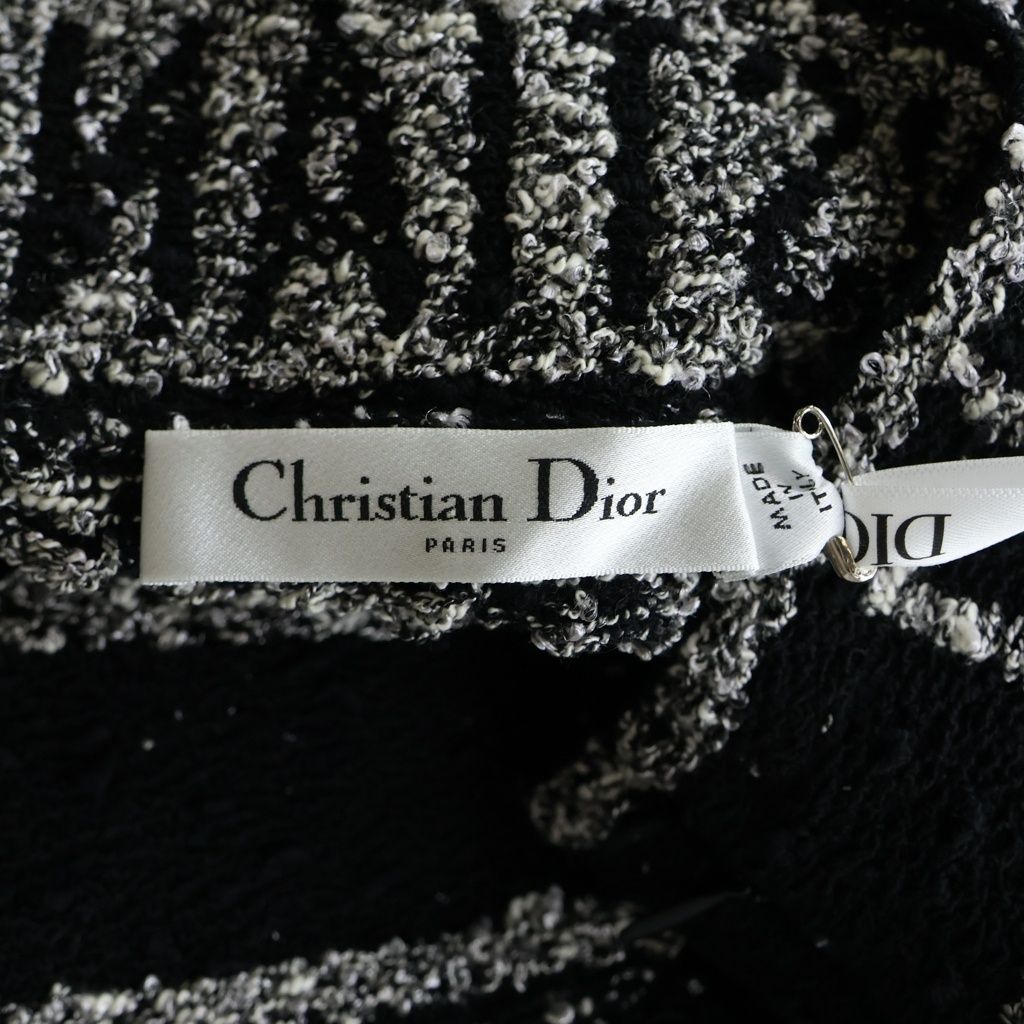 Dior Macro Cannage Technical Flare Tweed Mini Skirt Black — view 7