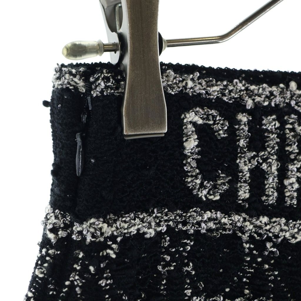 Dior Macro Cannage Technical Flare Tweed Mini Skirt Black — view 6