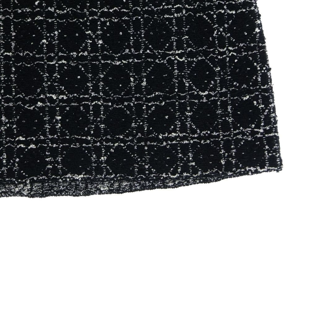 Dior Macro Cannage Technical Flare Tweed Mini Skirt Black — view 5
