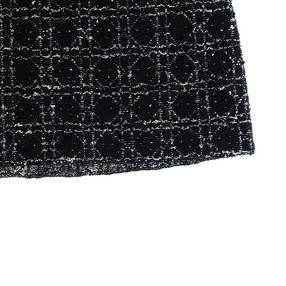 Dior Macro Cannage Technical Flare Tweed Mini Skirt Black — view 5
