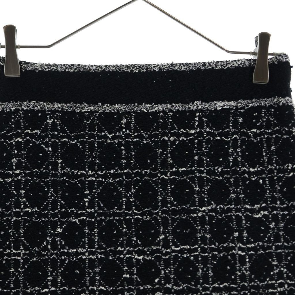 Dior Macro Cannage Technical Flare Tweed Mini Skirt Black — view 3